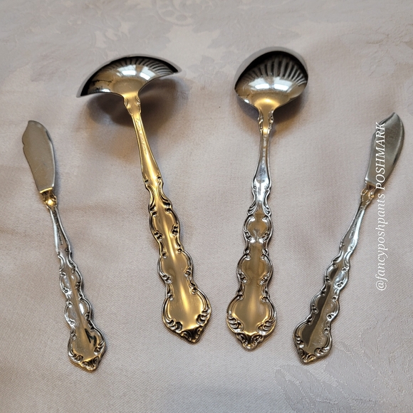 4pcONEIDA special set large ladle, large serving spoon, TWO! butter knives RARE! - Picture 9 of 17